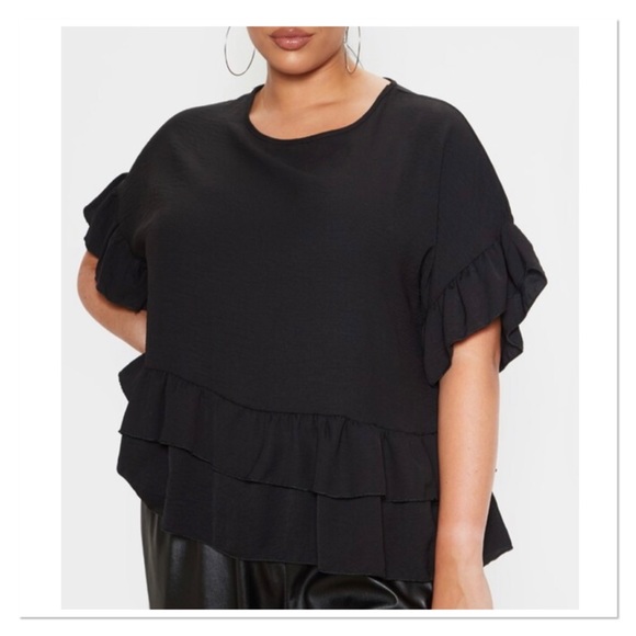 PLT Plus Black Frill Detail Blouse - Picture 5 of 5